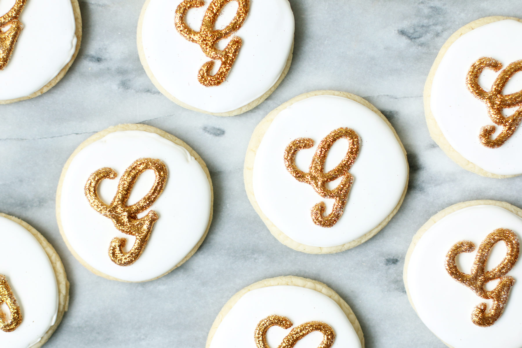 Monogramed Cookies för bröllop